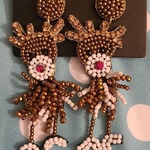 Torrid Beaded Reindeer Statement Earrings